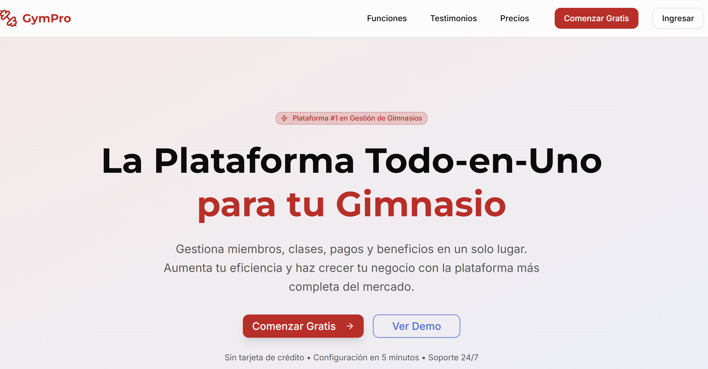 Captura de pantalla de GymPro - Plataforma para gimnasios